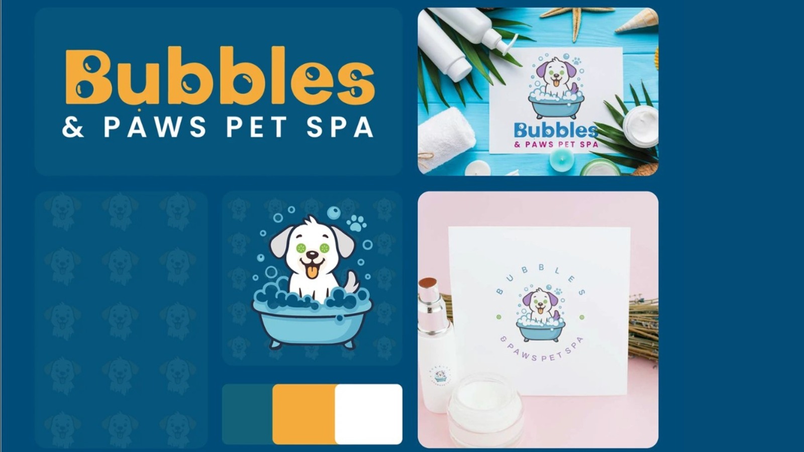 Bubbles & Paws Pet Spa — Full Brand Board