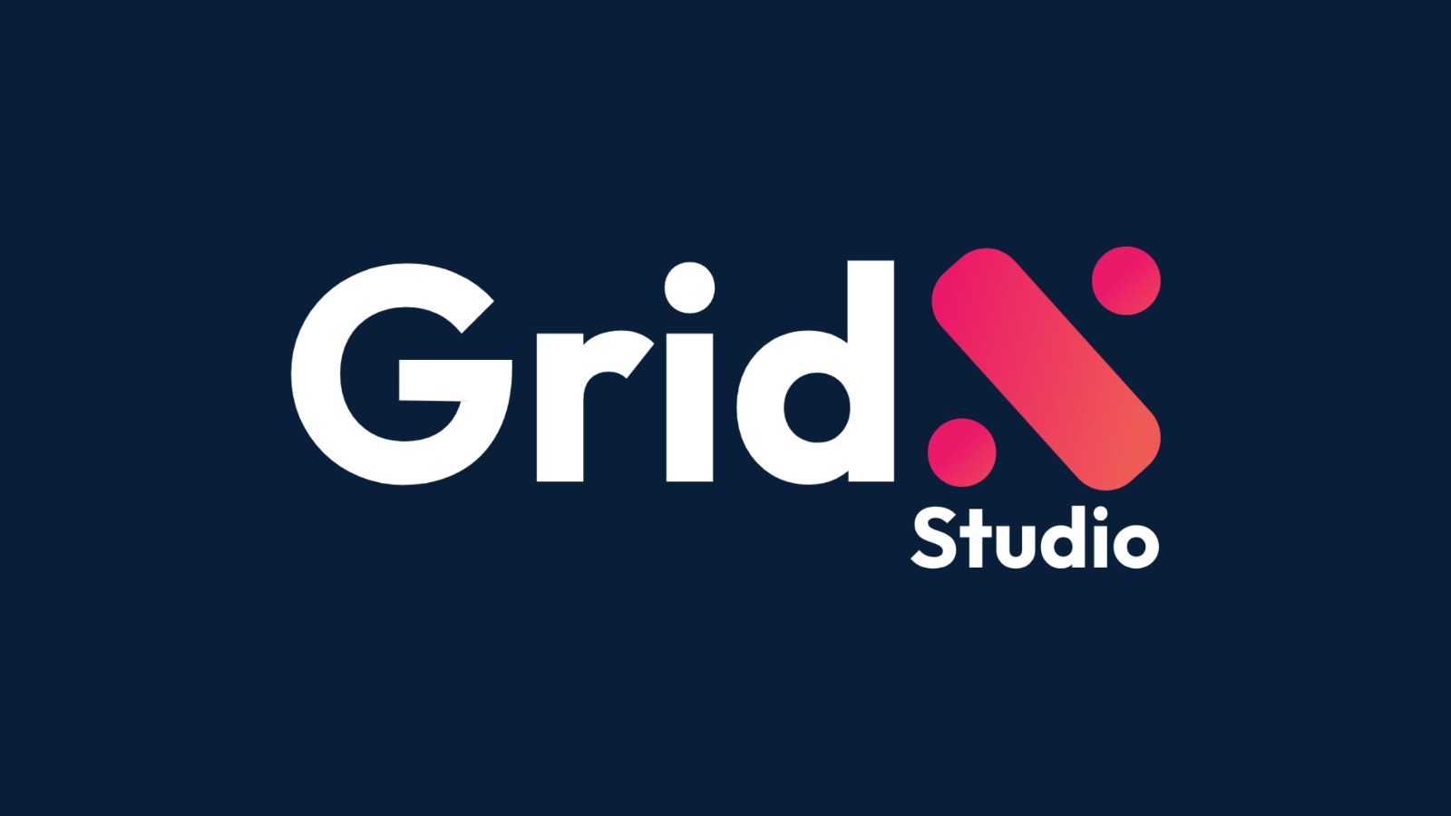 GRID X Studio — Primary Logo on Dark Navy Background