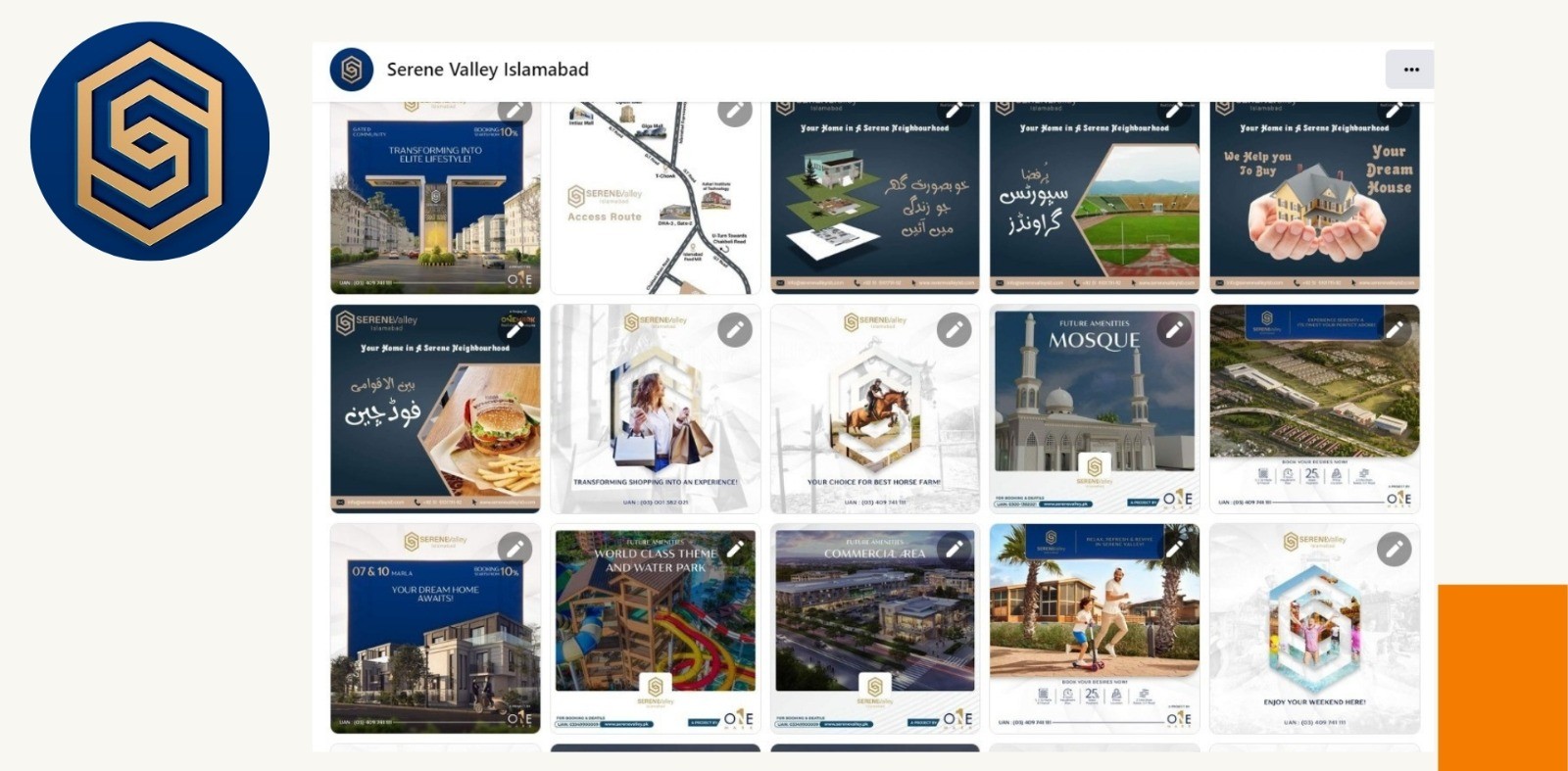 Serene Valley Islamabad — Social Media Content Grid